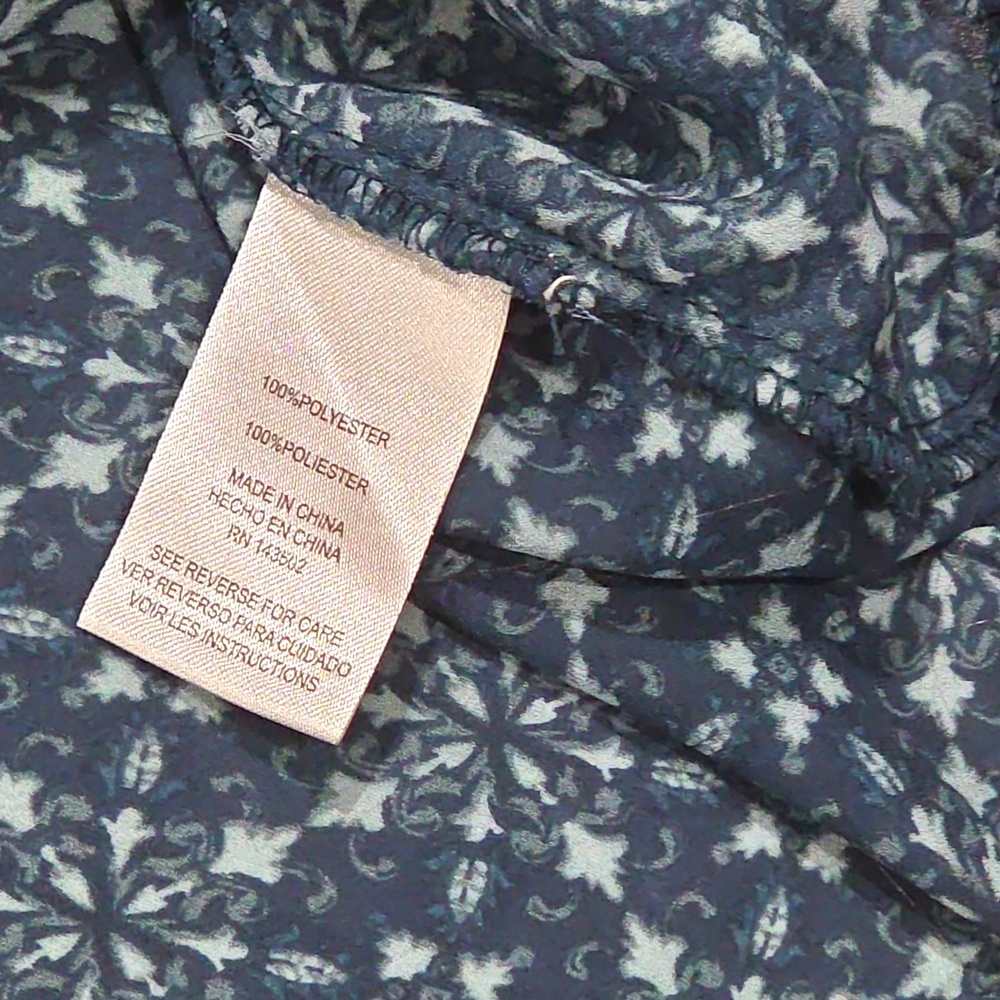 Finn & Grace Open Long Sleeve Patterned Blouse Shirt Top Size Small (S) B89 - Picture 3 of 10